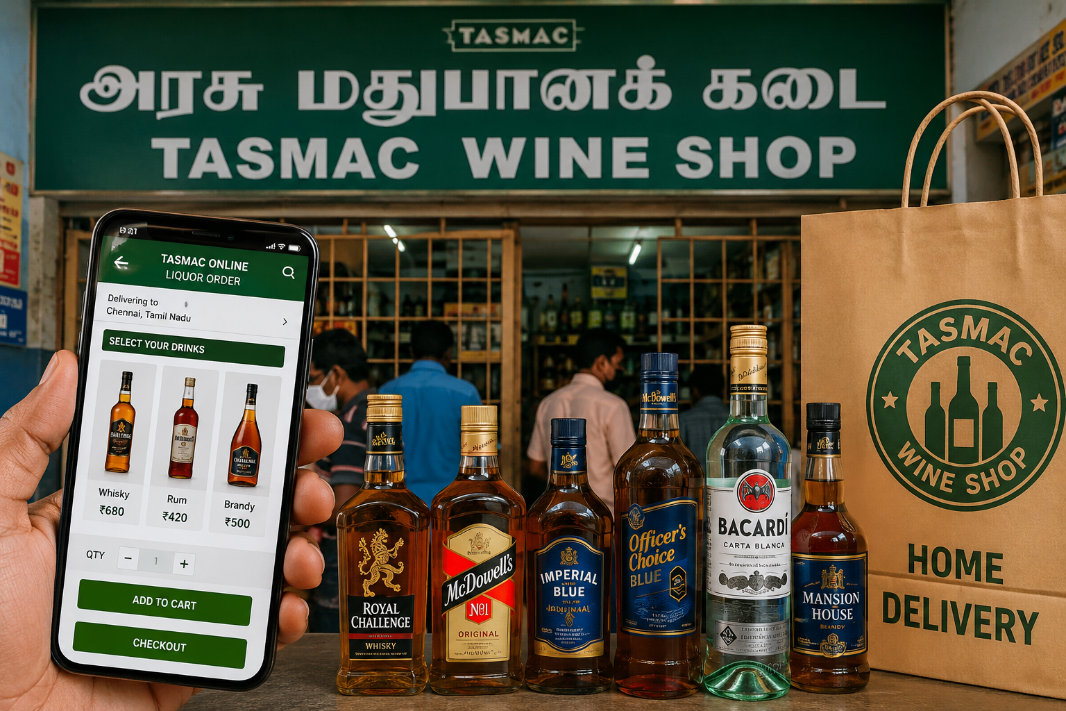இனி ஆன்லைனில் மதுபானம்!