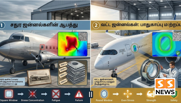 விமான ஜன்னல்கள் ஏன் வட்டமாக இருக்கிறது? இதற்குப் பின்னால் இருக்கும் பாதுகாப்பு ரகசியம்!