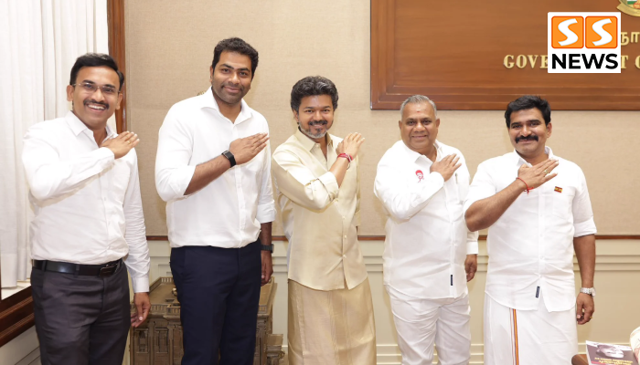 தேர்தல் வெற்றியைக் கொண்டாடிய முதலமைச்சர் விஜய்.. உற்சாகத்தில் அமைச்சர்கள்!