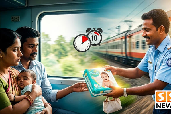 ரயிலில் தீர்ந்துபோன குழந்தையின் டயப்பர்.. 10 நிமிடத்தில் உதவிய ரயில்வே!