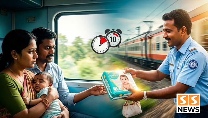 ரயிலில் தீர்ந்துபோன குழந்தையின் டயப்பர்.. 10 நிமிடத்தில் உதவிய ரயில்வே!
