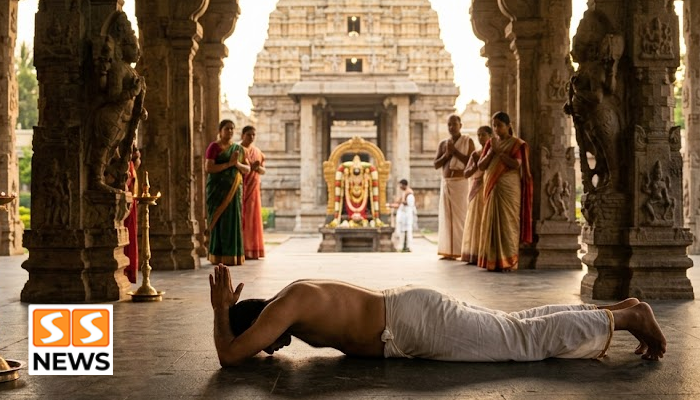 கோவில்களில் சாஷ்டாங்க நமஸ்காரம் செய்வது ஏன்? தெரிந்துகொள்ள வேண்டிய ஆன்மிக காரணங்கள்!